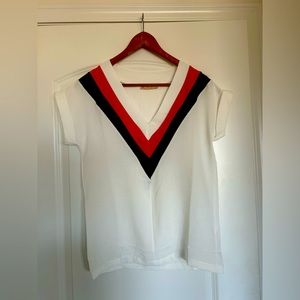 Vintage Striped V-Neck Top